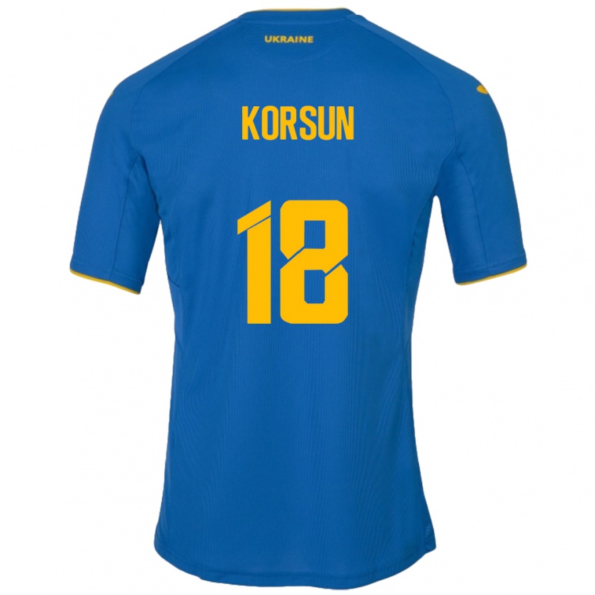 Kandiny Kinder Ukraine Kateryna Korsun #18 Blau Auswärtstrikot Trikot 24-26 T-Shirt Österreich