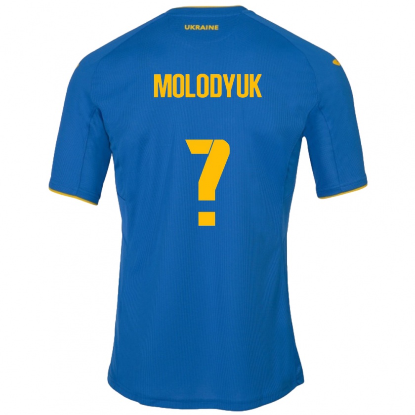 Kandiny Kinderen Oekraïne Yelyzaveta Molodyuk #0 Blauw Uitshirt Uittenue 24-26 T-Shirt België