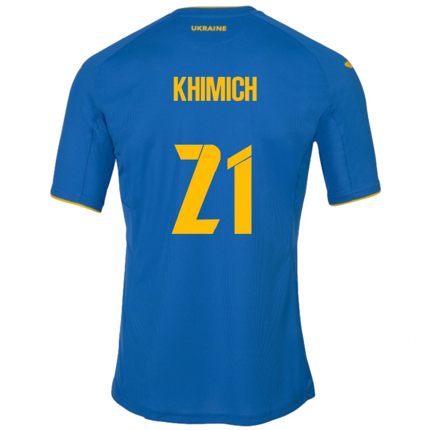 Kandiny Kinder Ukraine Tamila Khimich #21 Blau Auswärtstrikot Trikot 24-26 T-Shirt Österreich