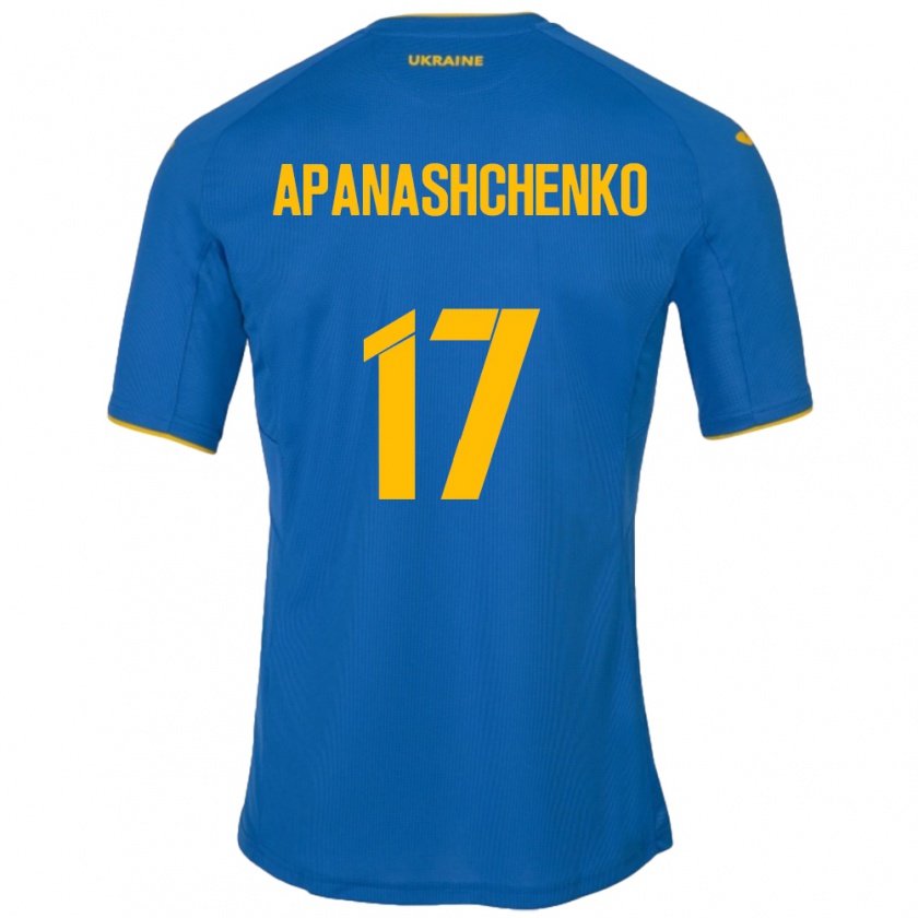 Kandiny Kinderen Oekraïne Daryna Apanashchenko #17 Blauw Uitshirt Uittenue 24-26 T-Shirt