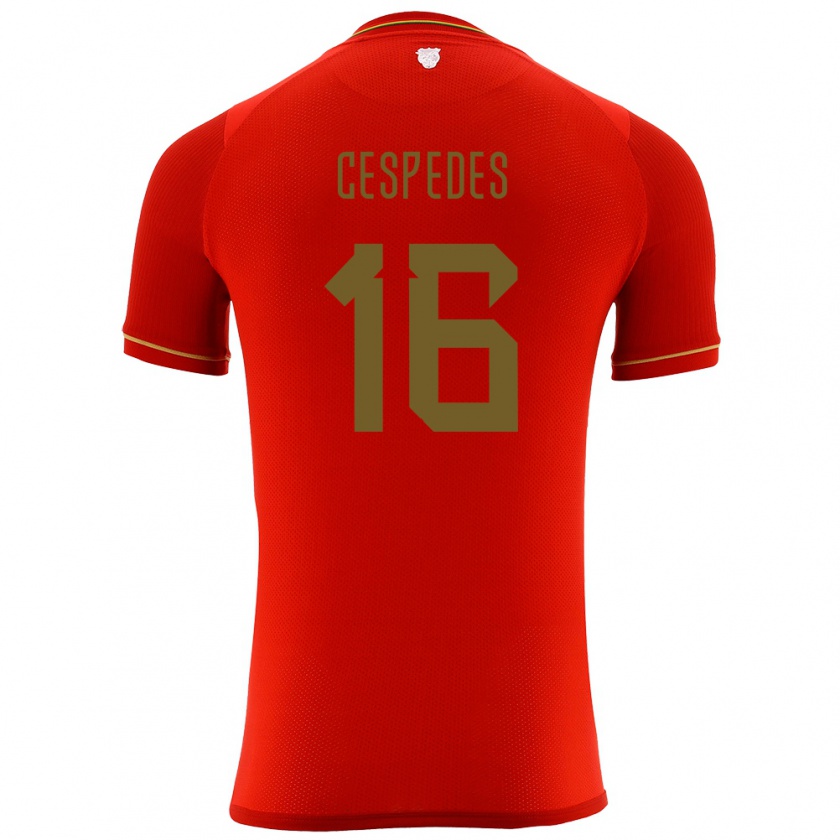 Kandiny Kinder Bolivien Boris Céspedes #16 Rot Auswärtstrikot Trikot 24-26 T-Shirt Österreich