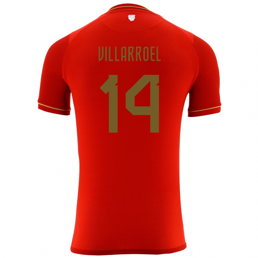 Kandiny Kinderen Bolivia Moisés Villarroel #14 Rood Uitshirt Uittenue 24-26 T-Shirt België