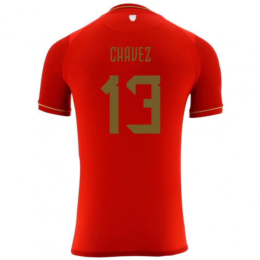 Kandiny Bambino Maglia Bolivia Lucas Chávez #13 Rosso Kit Gara Away 24-26 Maglietta