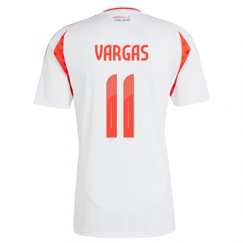 Kandiny Niño Camiseta Chile Eduardo Vargas #11 Blanco 2ª Equipación 24-26 La Camisa