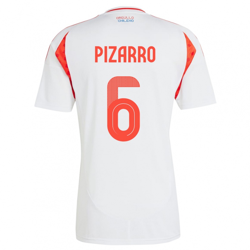 Kandiny Kinderen Chili Vicente Pizarro #6 Wit Uitshirt Uittenue 24-26 T-Shirt