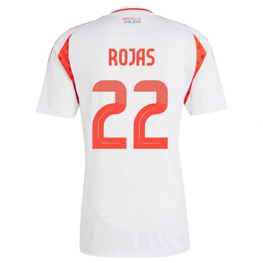 Kandiny Bambino Maglia Cile Jeyson Rojas #22 Bianco Kit Gara Away 24-26 Maglietta