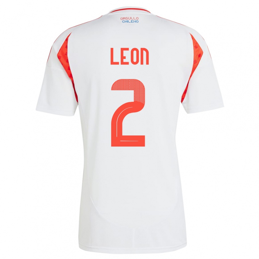 Kandiny Bambino Maglia Cile Maicol León #2 Bianco Kit Gara Away 24-26 Maglietta