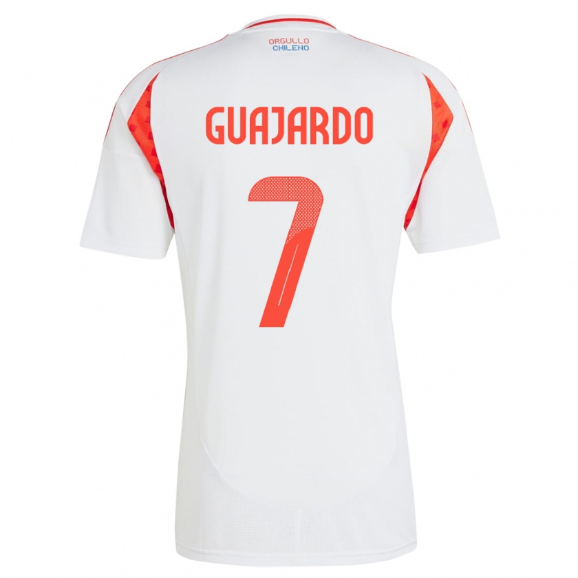 Kandiny Kinder Chile Paolo Guajardo #7 Weiß Auswärtstrikot Trikot 24-26 T-Shirt Österreich