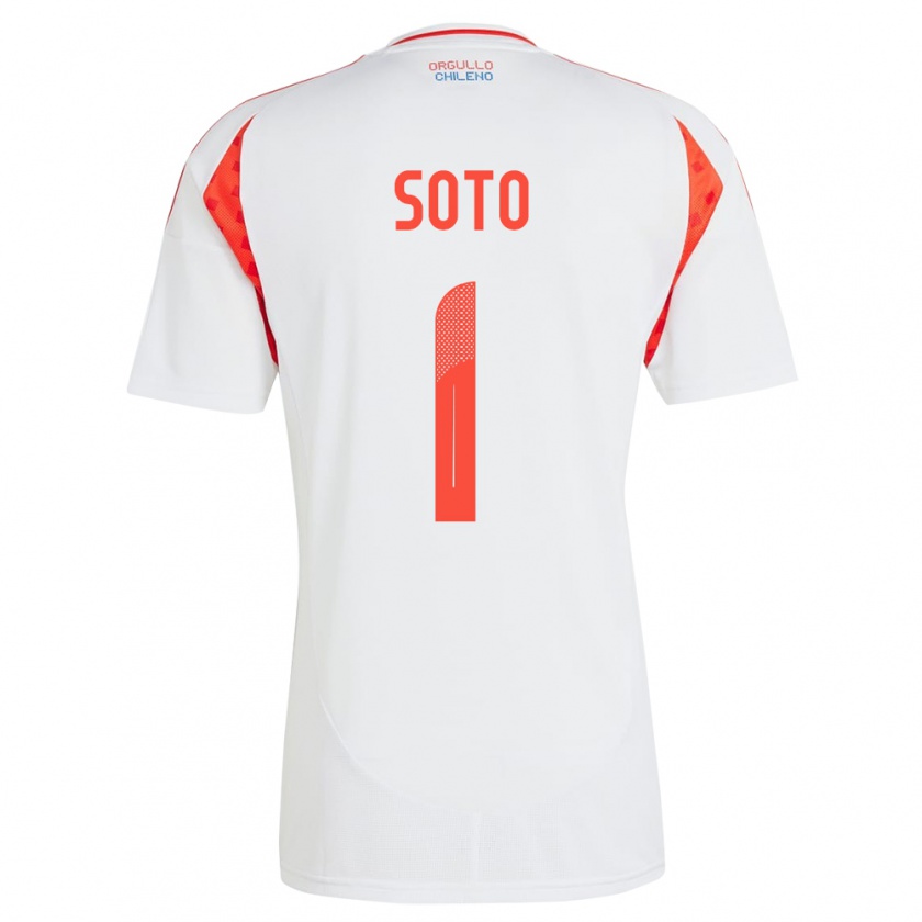 Kandiny Kinder Chile Fernando Soto #1 Weiß Auswärtstrikot Trikot 24-26 T-Shirt Österreich