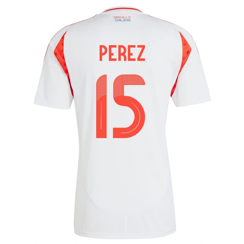 Kandiny Kinder Chile Ignacio Pérez #15 Weiß Auswärtstrikot Trikot 24-26 T-Shirt Österreich