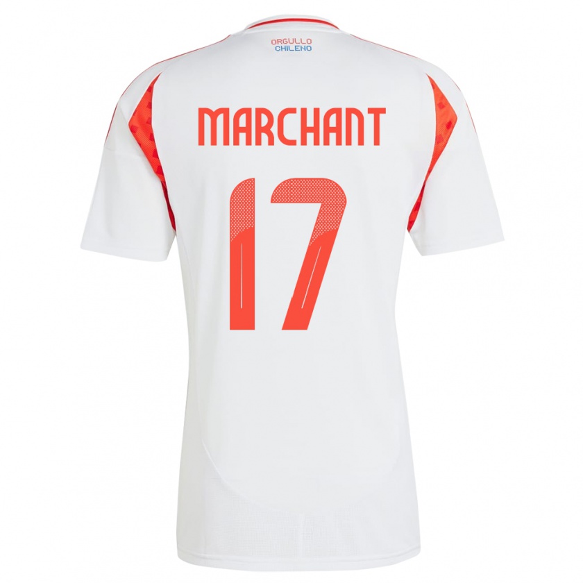 Kandiny Bambino Maglia Cile Francisco Marchant #17 Bianco Kit Gara Away 24-26 Maglietta