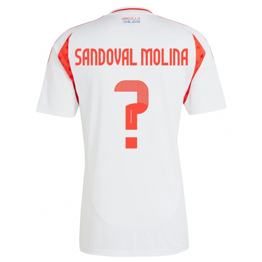 Kandiny Bambino Maglia Cile Mario Sandoval Molina #0 Bianco Kit Gara Away 24-26 Maglietta