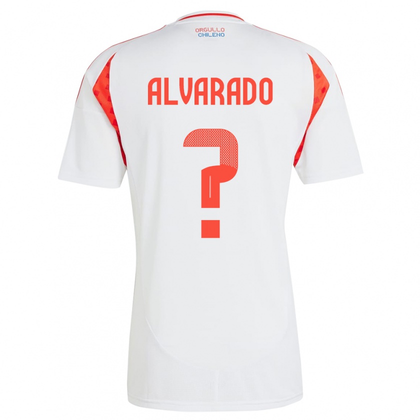 Kandiny Bambino Maglia Cile José Alvarado #0 Bianco Kit Gara Away 24-26 Maglietta