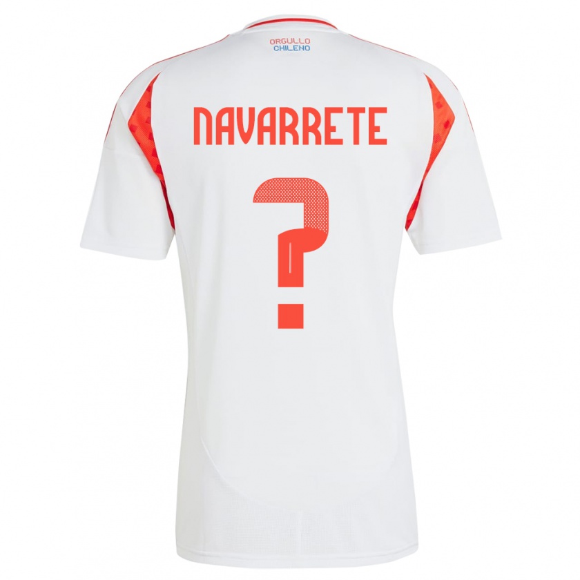 Kandiny Niño Camiseta Chile Sebastián Navarrete #0 Blanco 2ª Equipación 24-26 La Camisa