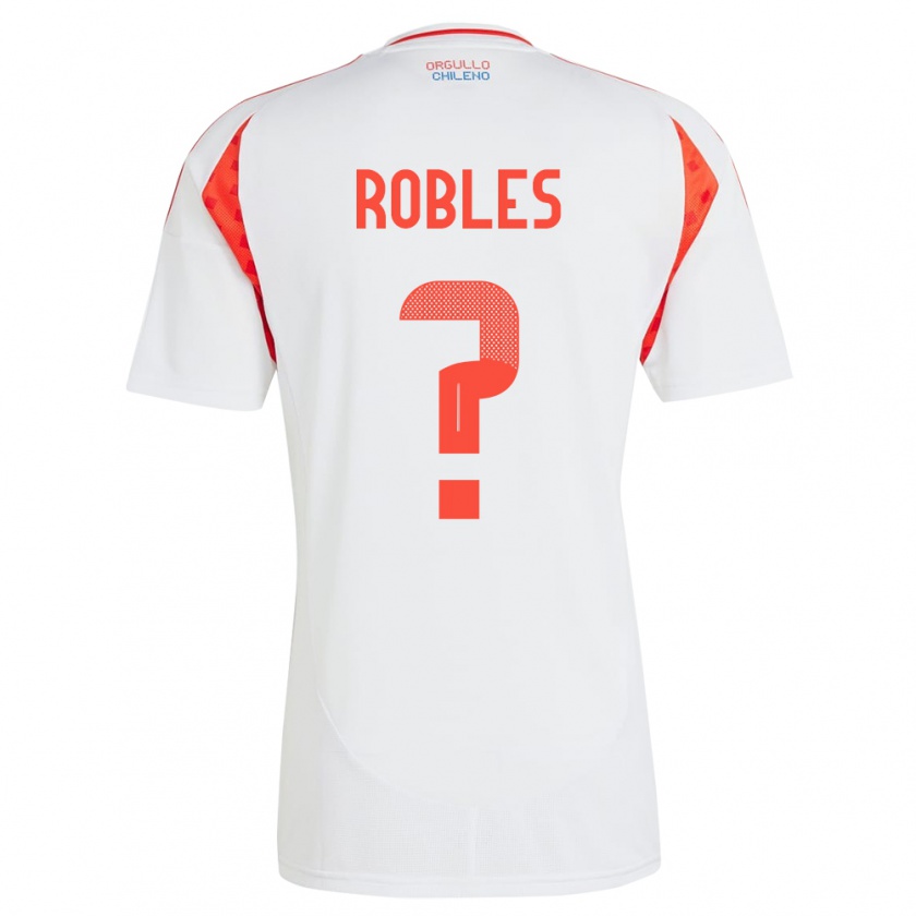 Kandiny Niño Camiseta Chile Diego Robles #0 Blanco 2ª Equipación 24-26 La Camisa