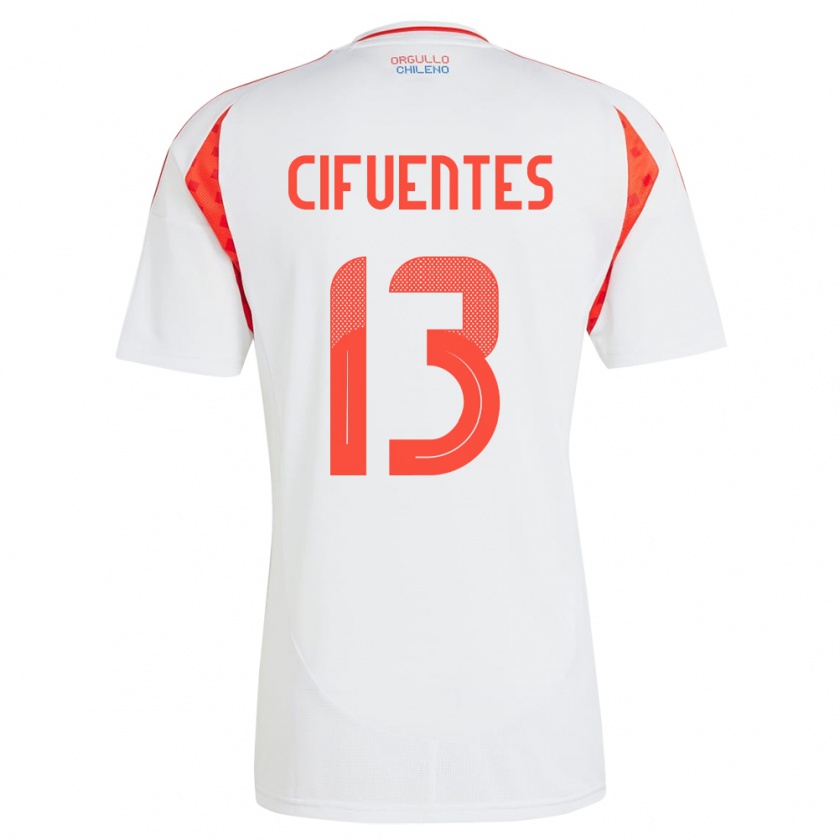 Kandiny Kinder Chile Anaís Cifuentes #13 Weiß Auswärtstrikot Trikot 24-26 T-Shirt Österreich