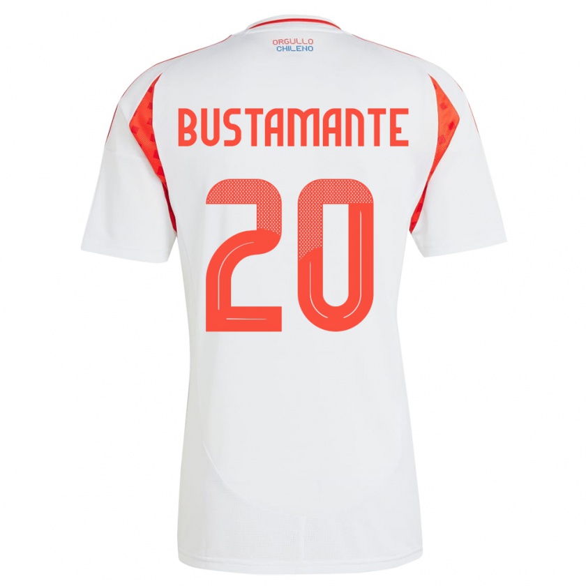 Kandiny Bambino Maglia Cile Paloma Bustamante #20 Bianco Kit Gara Away 24-26 Maglietta