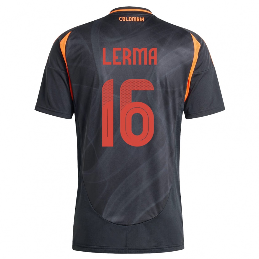 Kandiny Kinderen Colombia Jefferson Lerma #16 Zwart Uitshirt Uittenue 24-26 T-Shirt België