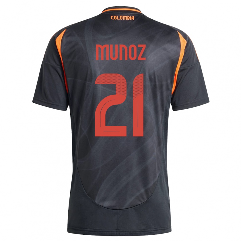 Kandiny Kinder Kolumbien Daniel Muñoz #21 Schwarz Auswärtstrikot Trikot 24-26 T-Shirt Österreich