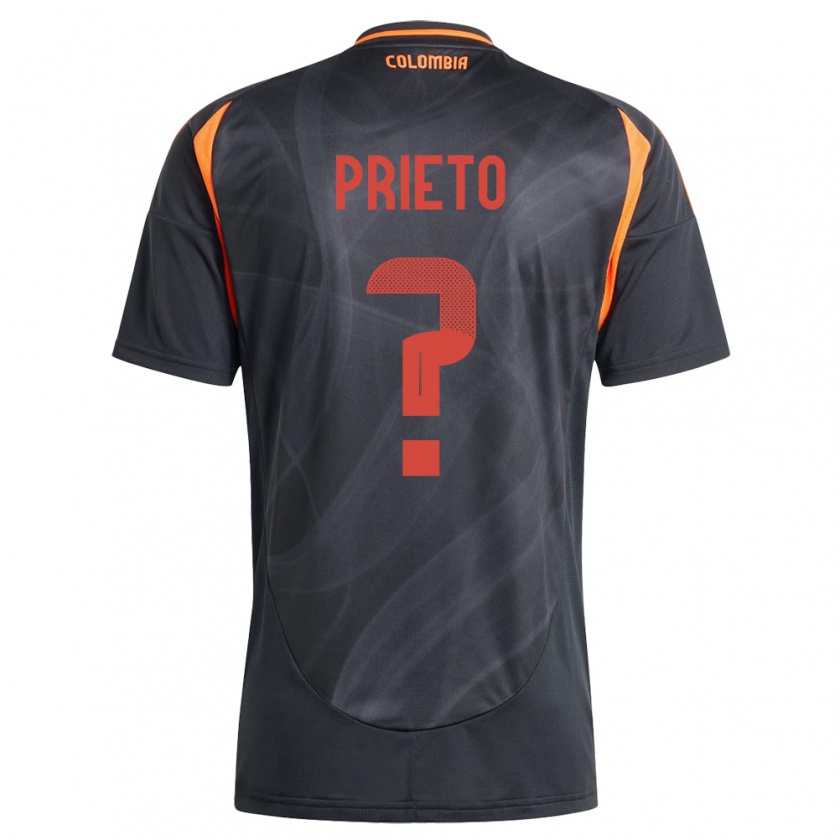 Kandiny Bambino Maglia Colombia Dylan Prieto #0 Nero Kit Gara Away 24-26 Maglietta