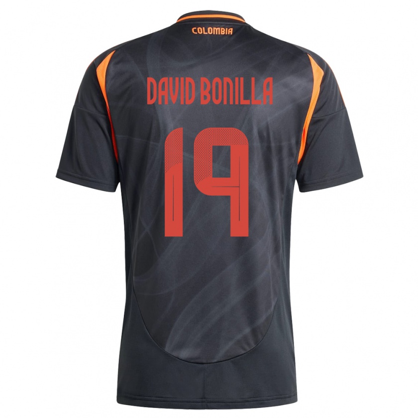 Kandiny Kinderen Colombia Juan David Bonilla #19 Zwart Uitshirt Uittenue 24-26 T-Shirt België