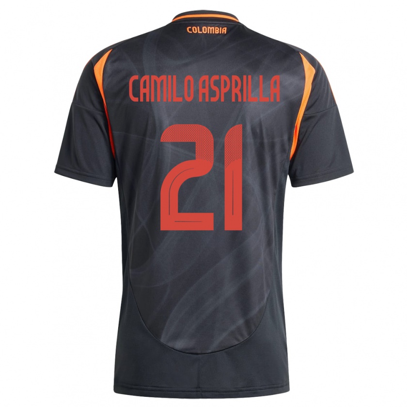 KandinyキッズコロンビアJuan Camilo Asprilla#21黒アウェイシャツ24-26ジャージーユニフォーム