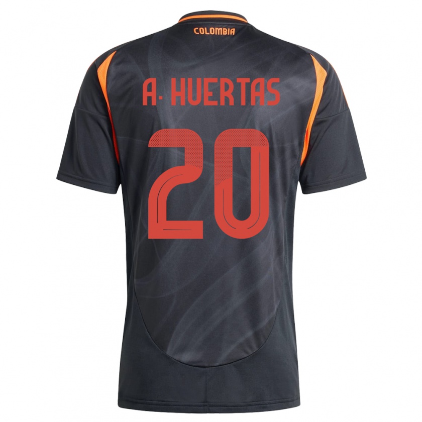 Kandiny Bambino Maglia Colombia Ana Huertas #20 Nero Kit Gara Away 24-26 Maglietta