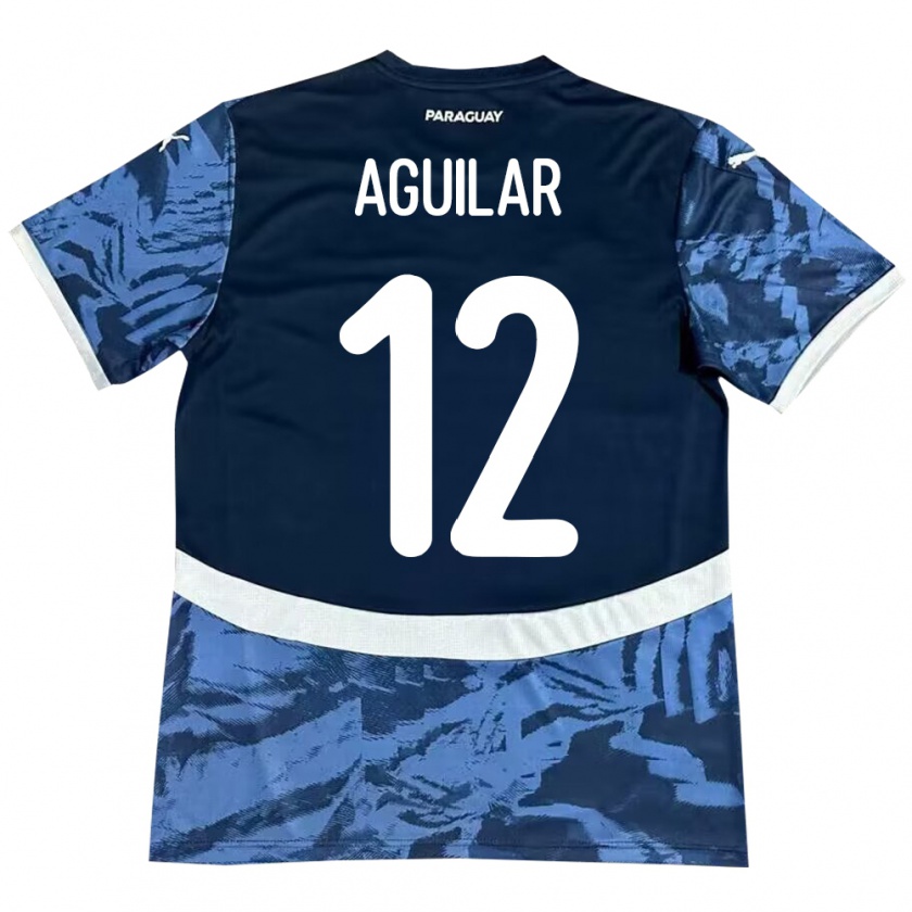 Kandiny Bambino Maglia Paraguay Alfredo Aguilar #12 Blu Kit Gara Away 24-26 Maglietta