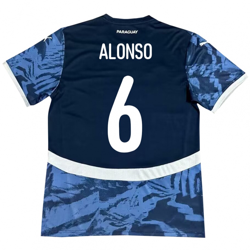 Kandiny Bambino Maglia Paraguay Júnior Alonso #6 Blu Kit Gara Away 24-26 Maglietta