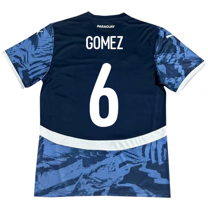 Kandiny Bambino Maglia Paraguay Marcos Gómez #6 Blu Kit Gara Away 24-26 Maglietta