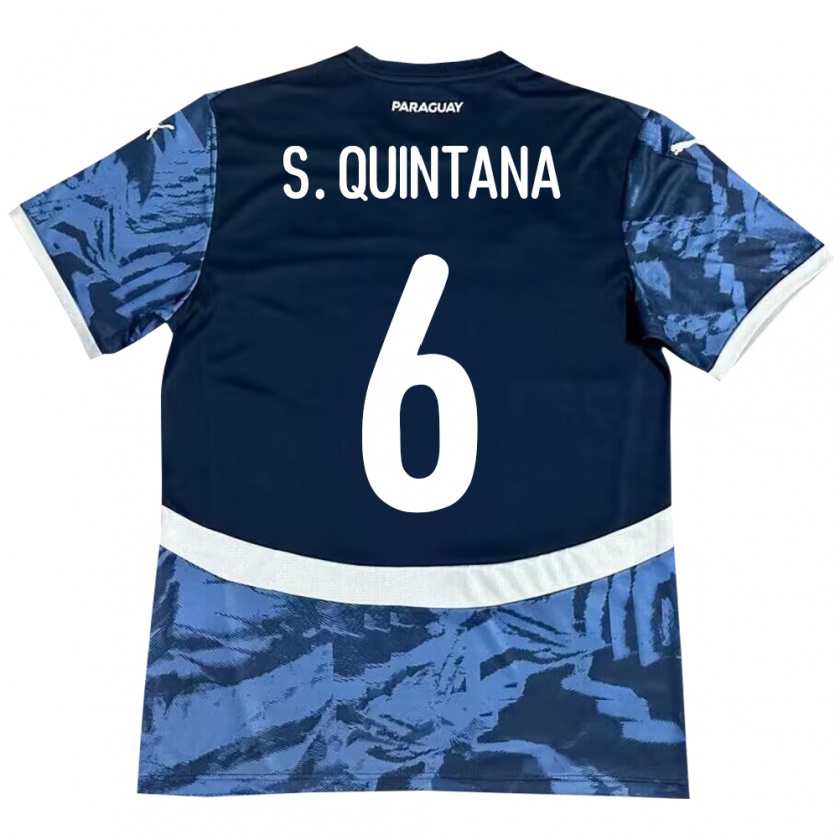 Kandiny Bambino Maglia Paraguay Sebastián Quintana #6 Blu Kit Gara Away 24-26 Maglietta