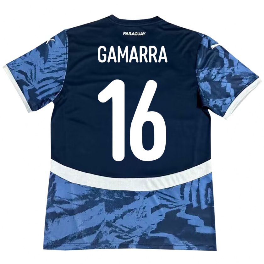 Kandiny Bambino Maglia Paraguay Ariel Gamarra #16 Blu Kit Gara Away 24-26 Maglietta