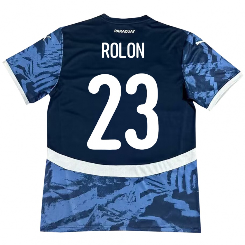 Kandiny Bambino Maglia Paraguay Luis Rolón #23 Blu Kit Gara Away 24-26 Maglietta