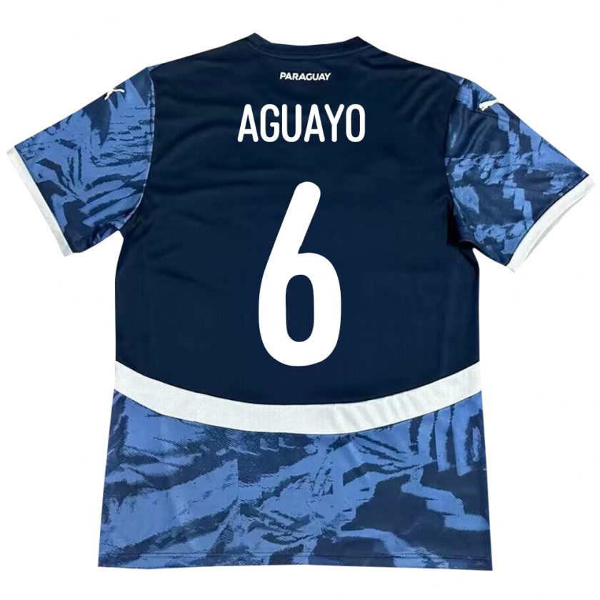 KandinyキッズパラグアイÁngel Aguayo#6青アウェイシャツ24-26ジャージーユニフォーム