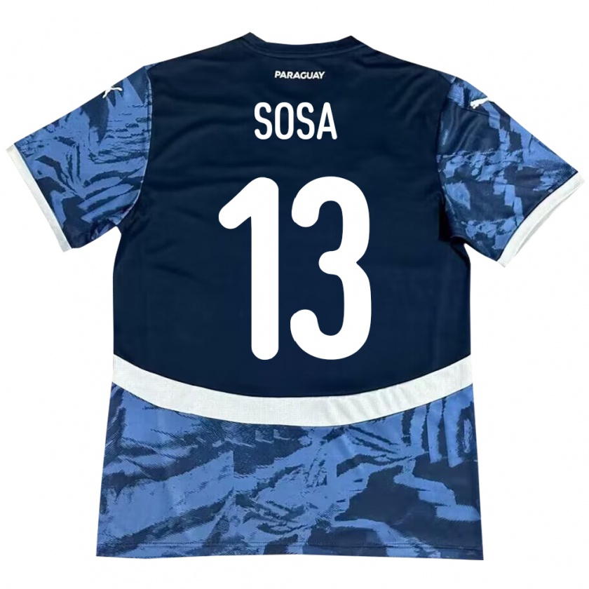 Kandiny Kinder Paraguay Alex Sosa #13 Blau Auswärtstrikot Trikot 24-26 T-Shirt Österreich