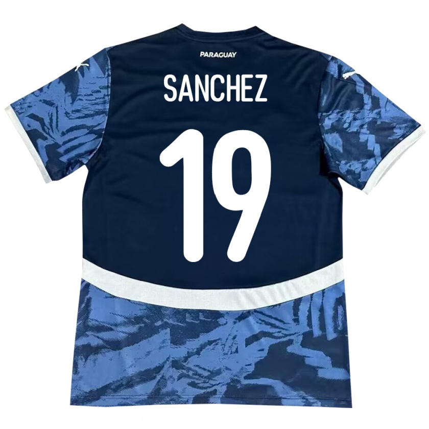 Kandiny Bambino Maglia Paraguay Juan Sánchez #19 Blu Kit Gara Away 24-26 Maglietta