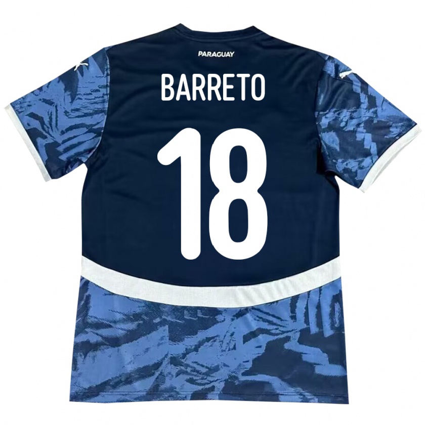 Kandiny Kinder Paraguay Liz Barreto #18 Blau Auswärtstrikot Trikot 24-26 T-Shirt Österreich