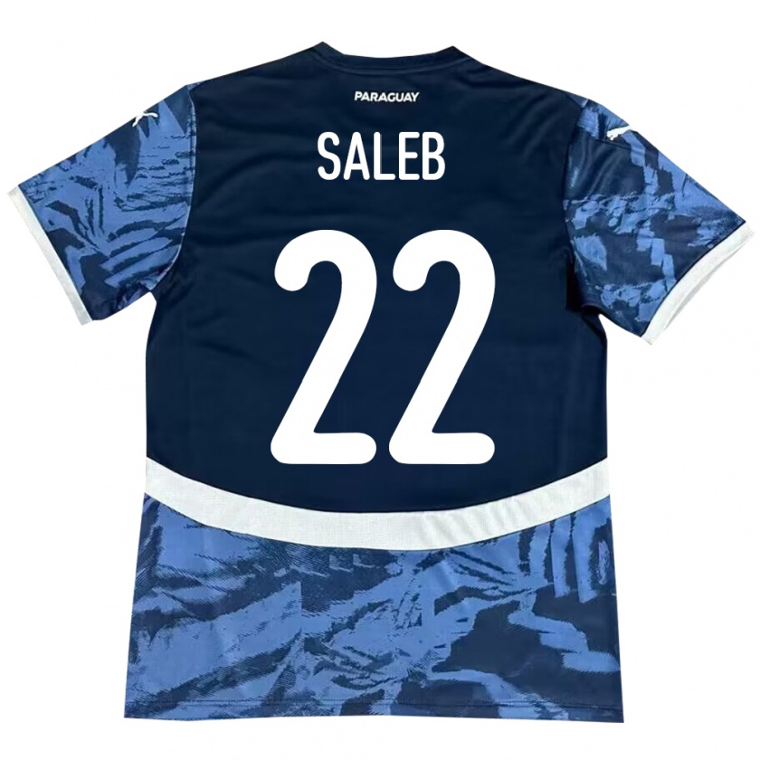 Kandiny Kinder Paraguay Gloria Saleb #22 Blau Auswärtstrikot Trikot 24-26 T-Shirt Österreich