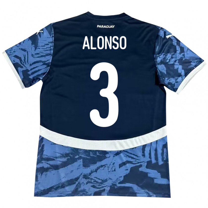 Kandiny Kinder Paraguay Lorena Alonso #3 Blau Auswärtstrikot Trikot 24-26 T-Shirt Österreich