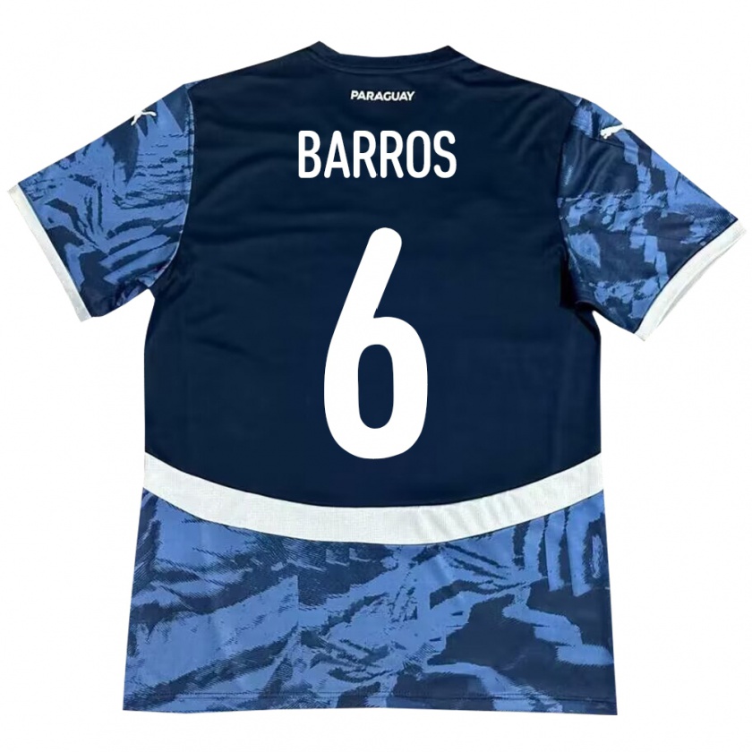 Kandiny Bambino Maglia Paraguay Natalia Barros #6 Blu Kit Gara Away 24-26 Maglietta