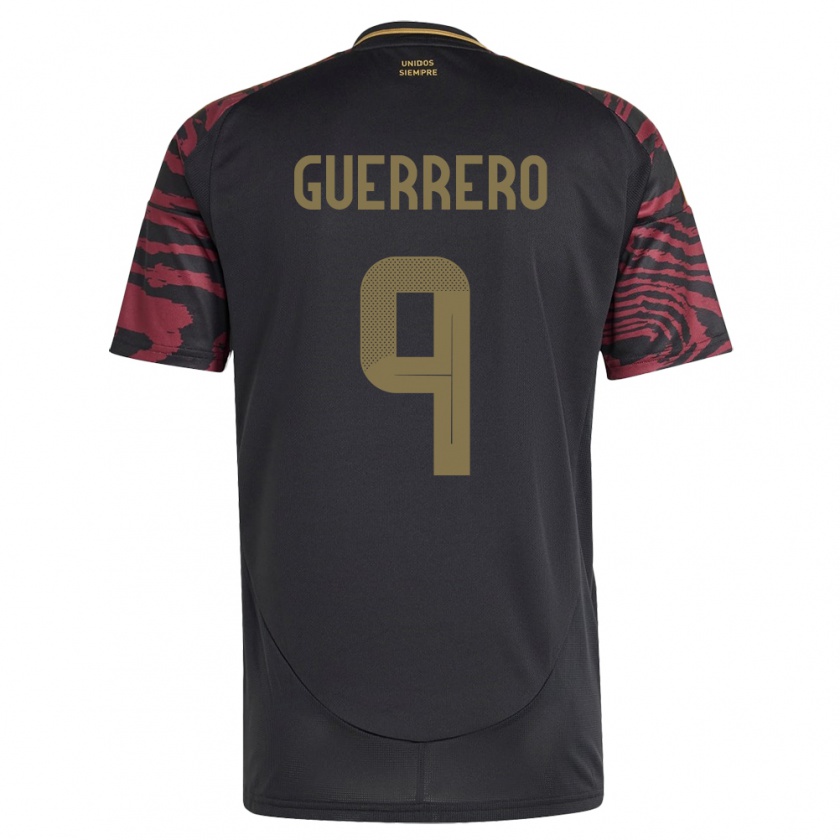 Kandiny Kinderen Peru Paolo Guerrero #9 Zwart Uitshirt Uittenue 24-26 T-Shirt België