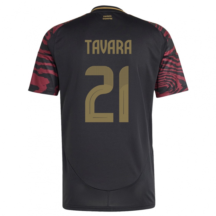 Kandiny Bambino Maglia Perù Martín Távara #21 Nero Kit Gara Away 24-26 Maglietta