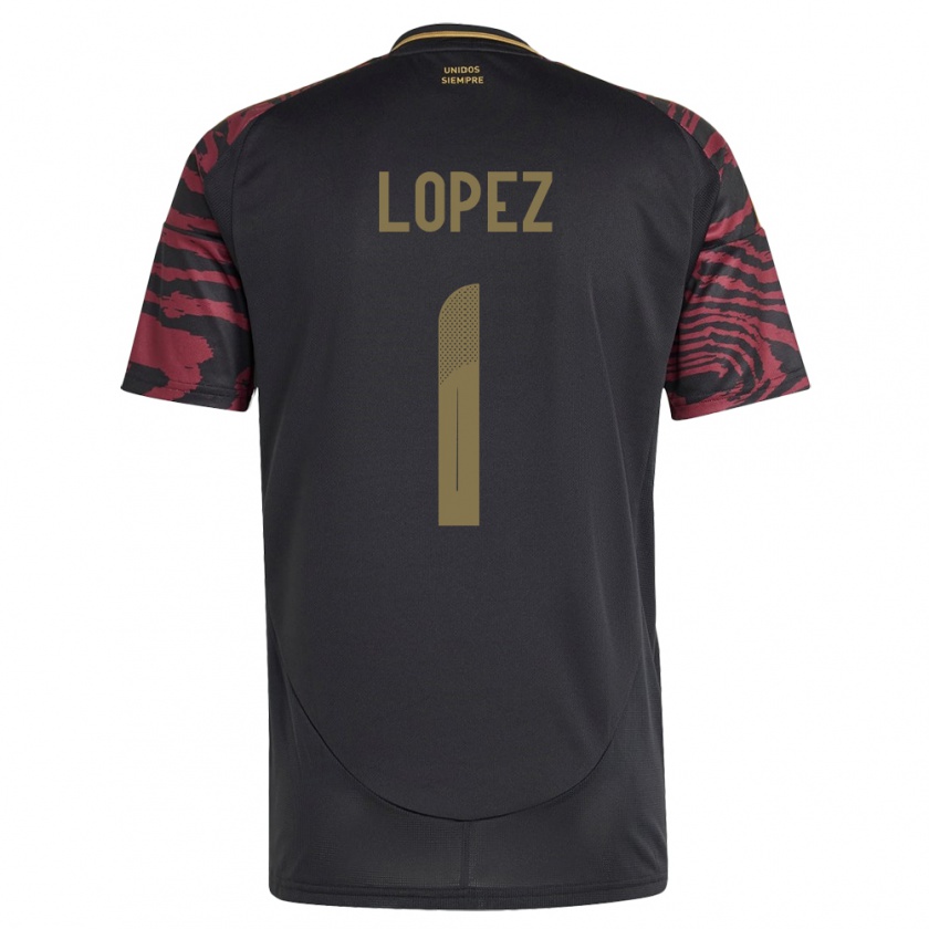 Kandiny Bambino Maglia Perù Karla Lopez #1 Nero Kit Gara Away 24-26 Maglietta