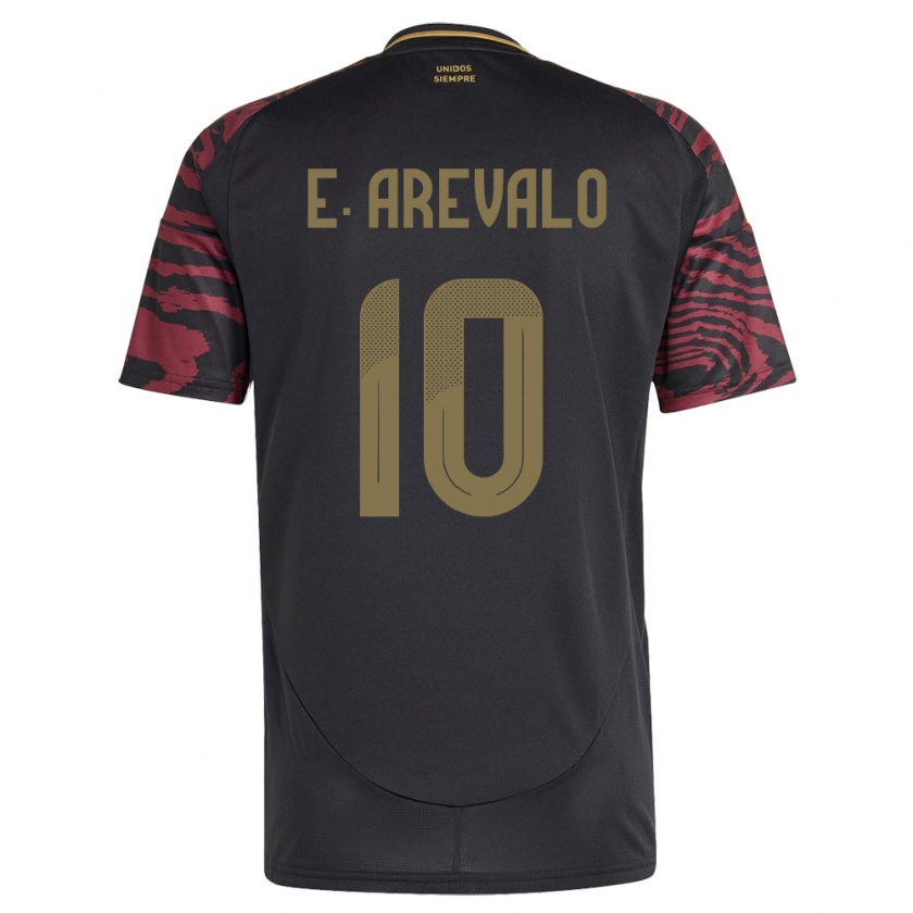 Kandiny Bambino Maglia Perù Emily Arévalo #10 Nero Kit Gara Away 24-26 Maglietta