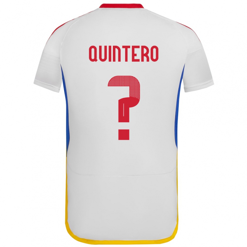 Kandiny Bambino Maglia Venezuela Teo Quintero #0 Bianco Kit Gara Away 24-26 Maglietta