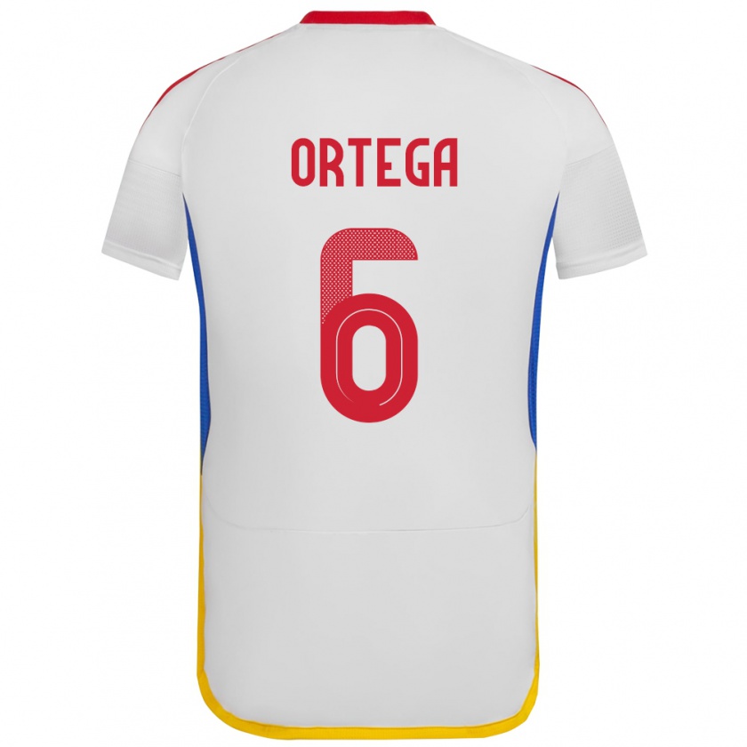 Kandiny Niño Camiseta Venezuela Bryant Ortega #6 Blanco 2ª Equipación 24-26 La Camisa México