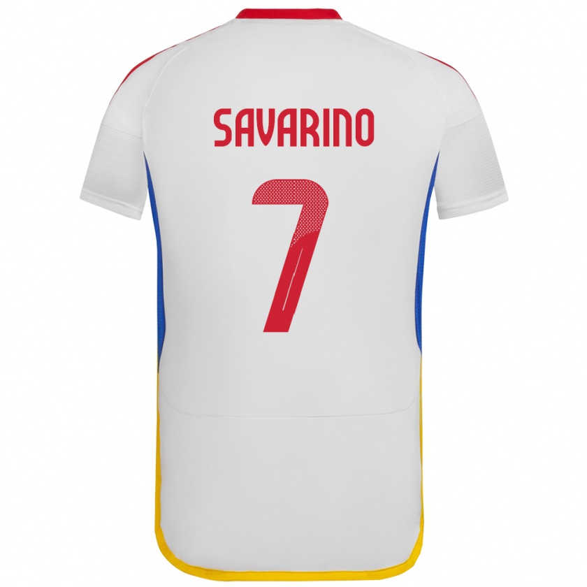 Kandiny Kinder Venezuela Jefferson Savarino #7 Weiß Auswärtstrikot Trikot 24-26 T-Shirt Österreich