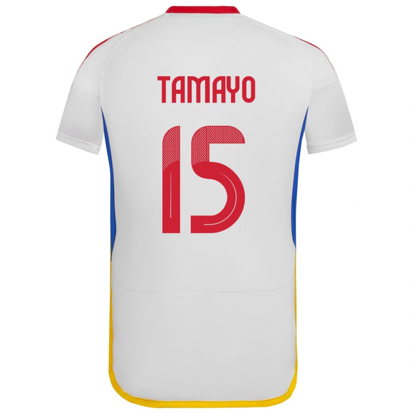 Kandiny Bambino Maglia Venezuela Bianneider Tamayo #15 Bianco Kit Gara Away 24-26 Maglietta