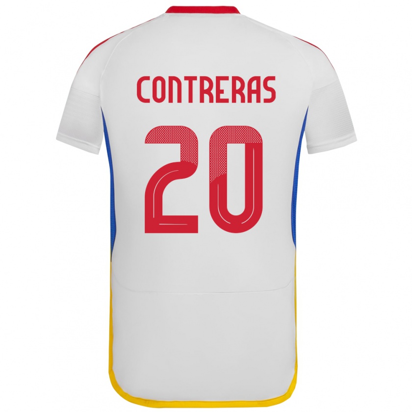 Kandiny Bambino Maglia Venezuela Anderson Contreras #20 Bianco Kit Gara Away 24-26 Maglietta