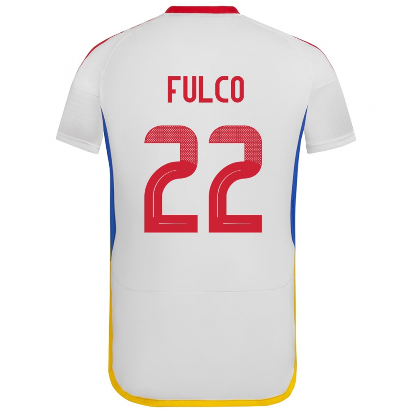 Kandiny Bambino Maglia Venezuela Pedro Fulco #22 Bianco Kit Gara Away 24-26 Maglietta